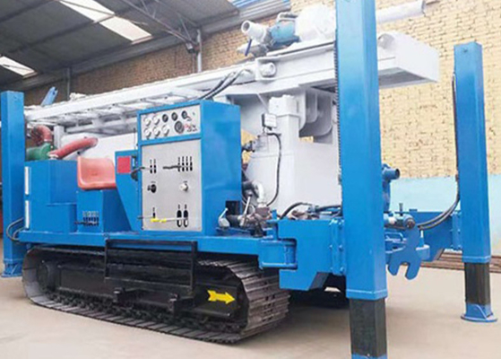 350 Meters Pneumatic Drilling Rig Positive Circulation Steel Crawler Mounted