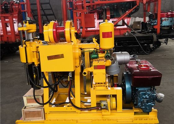 Macchina per trivellazione geologica gialla da 100 metri con motore diesel / canna di trivellazione da 42 mm