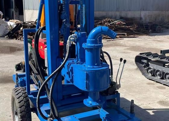 Attrezzatura per perforazione di pozzi d'acqua con trivella da 180 metri, montata su ruote, leggera